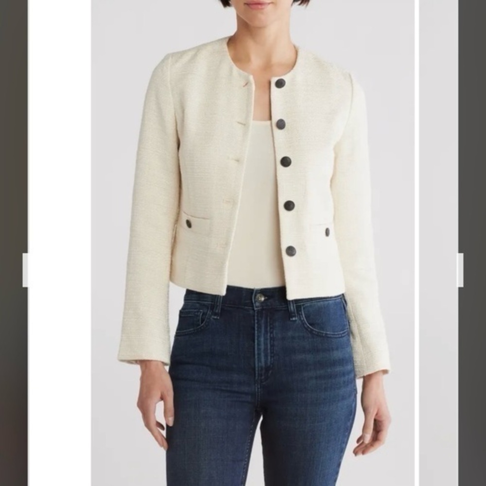 rag & bone Amaya Crop Jacket in Ivory Size 10